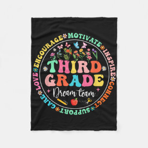 Third Grade Dream Team Back To School Teacher Love Fleece Blanket