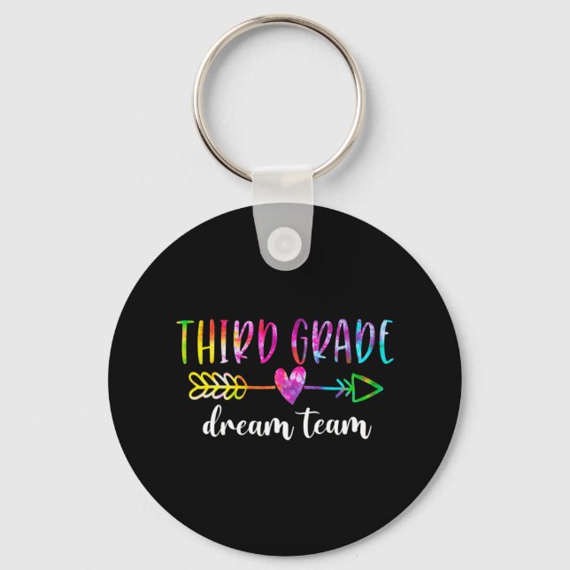 Third Grade Dream Team Students Teachers Back To S Key Ring (Front)