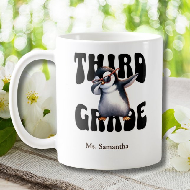 Third Grade Elementary Teacher Dabbing Penguin Coffee Mug (Creator Uploaded)