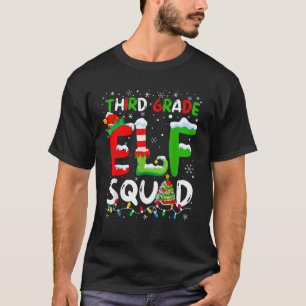 Third Grade ELF Squad Funny Christmas ELF Student T-Shirt