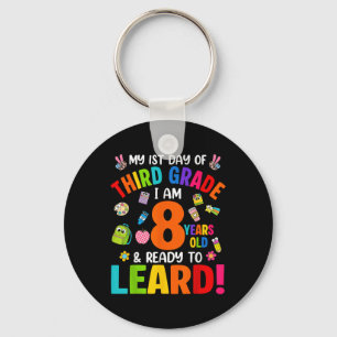Third Grade First Day Of School 8 Years Old Back T Key Ring