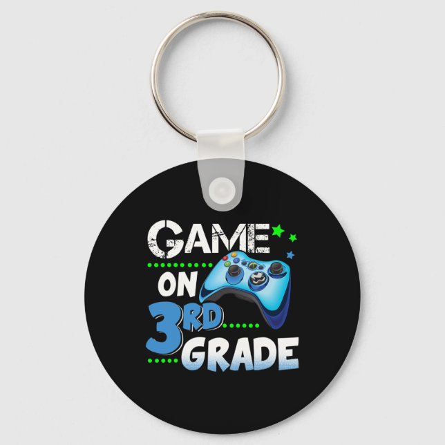 Third Grade Fun Game On 3rd Grade Gift  Key Ring (Front)
