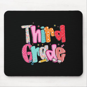 Third Grade Girls Back To School Preppy Pencil 3rd Mouse Pad