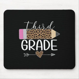 Third Grade Leopard Pencil Byck To School Teachers Mouse Pad