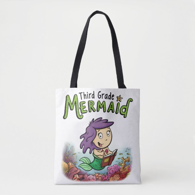 Third Grade Mermaid Tote Bag (Front)