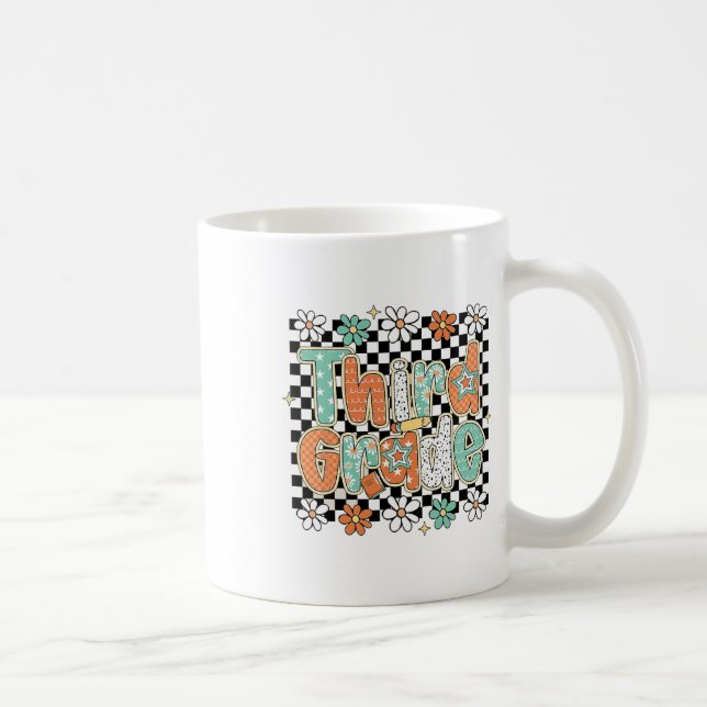 Third Grade Pencil Flower First Days Back To Schoo Coffee Mug (Right)