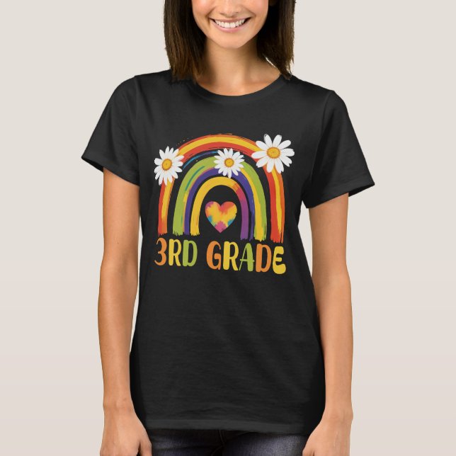 Third Grade Rainbow Back to School 3rd Grade  T-Shirt (Front)