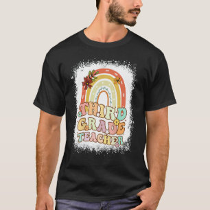 Third Grade Rainbow Bleached Retro Back To School  T-Shirt