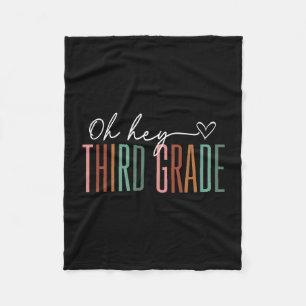 Third grade retro back to school 3rd grade fleece blanket