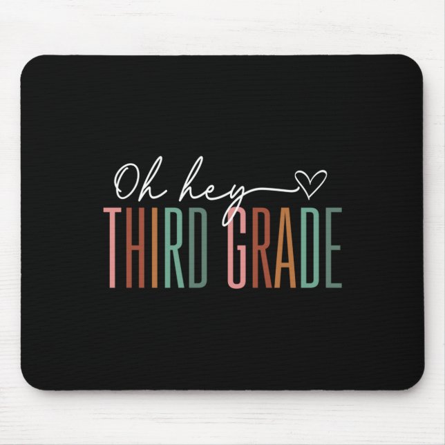 Third grade retro back to school 3rd grade mouse pad (Front)