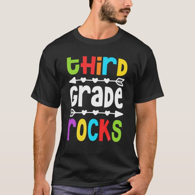Third Grade Rocks 3Rd Grade Back To School T-Shirt (Front)