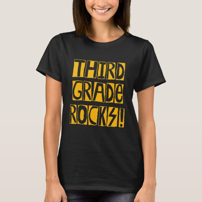 Third Grade Rocks Back To School T-Shirt (Front)
