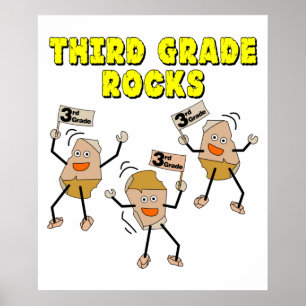 Third Grade Rocks Poster