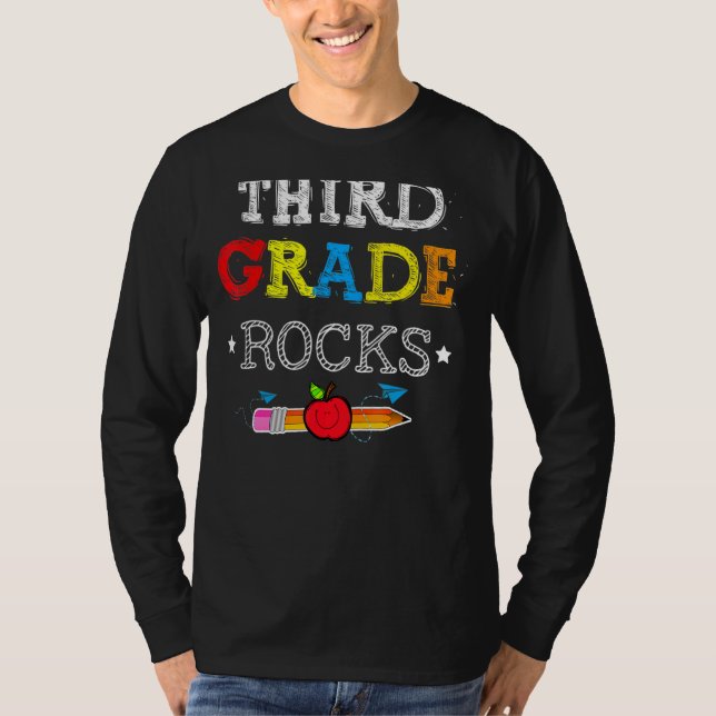 Third Grade Rocks  Team 3rd Grade Teacher 2 T-Shirt (Front)