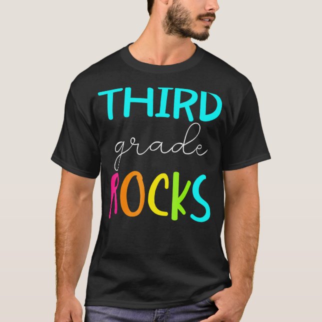 Third Grade Rocks   Team 3rd Grade Teacher T-Shirt (Front)