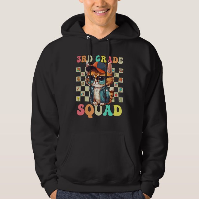 Third Grade Squad Back To School 3rd Grade Cute Ca Hoodie (Front)