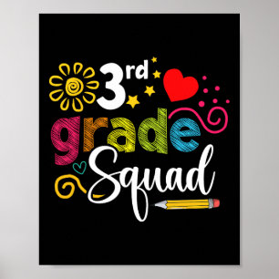 Third Grade Squad Byck To School 3rd Grader Teache Poster