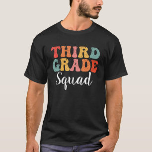 Third Grade Squad Retro Groovy Men Women First Day T-Shirt