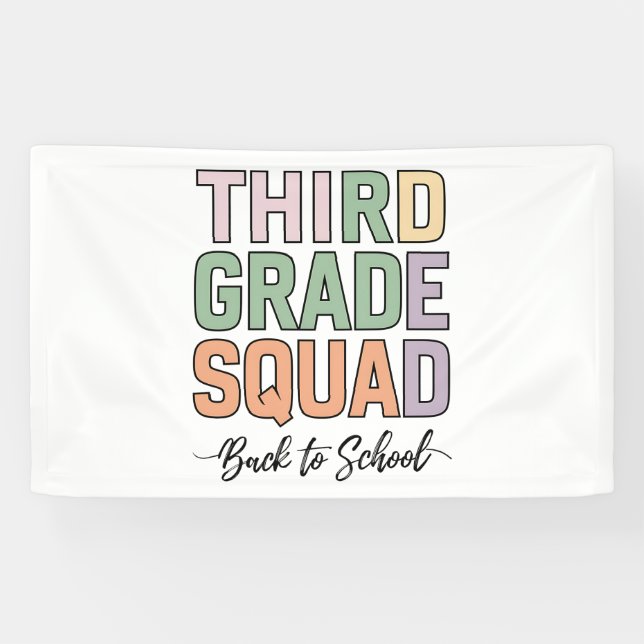 Third Grade Squad Teachers Kids 3rd Grade  Banner (Horizontal)