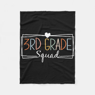 Third Grade Squad Teachers Kids 3rd Grade Byck To Fleece Blanket