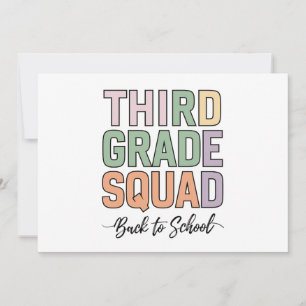 Third Grade Squad Teachers Kids 3rd Grade  Invitation