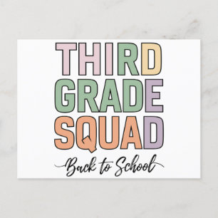 Third Grade Squad Teachers Kids 3rd Grade  Postcard