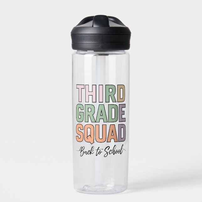 Third Grade Squad Teachers Kids 3rd Grade  Water Bottle (Front)