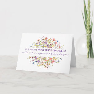 Third Grade Teacher Appreciation Day Wildflower Card