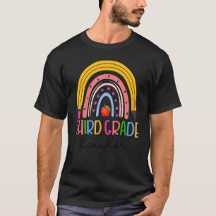 Third Grade Teacher Back To School Boho Rainbow Le T-Shirt