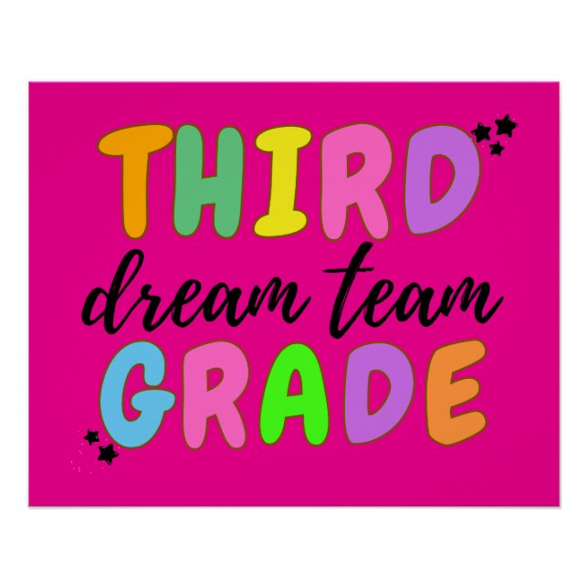 Third Grade Teacher, Back To School, Teacher Team Poster (Front)