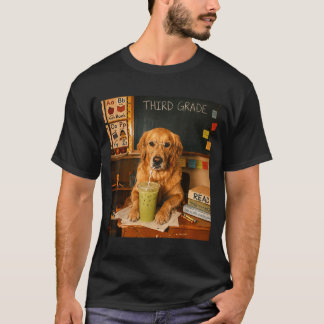 Third Grade Teacher Funny Golden Retriever Dog T-Shirt
