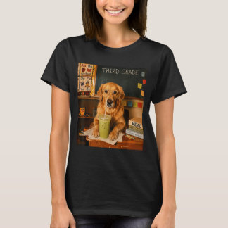 Third Grade Teacher Funny Golden Retriever Dog T-Shirt