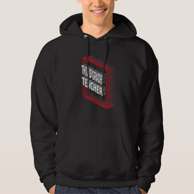 Third Grade Teacher Job Title Appreciation Retro Hoodie (Front)