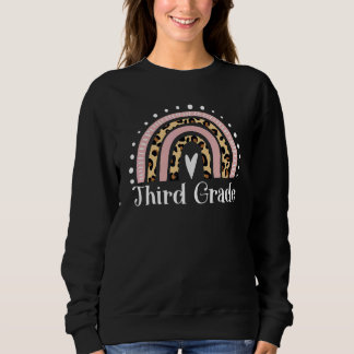 Third Grade Teacher Leopard Rainbow 3rd Grade Teac Sweatshirt