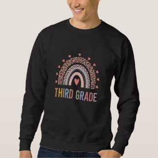 Third Grade Teacher Leopard Rainbow 3rd Grade Teac Sweatshirt
