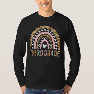 Third Grade Teacher Leopard Rainbow 3rd Grade Teac T-Shirt