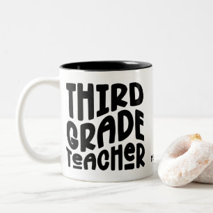 Third Grade Teacher   Minimalist Typography Design Two-Tone Coffee Mug