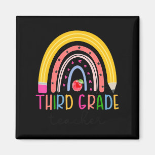 Third Grade Teacher Rainbow Teacher Back To School Magnet