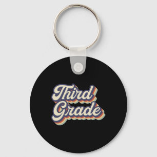 Third Grade Teacher Retro Vintage 3rd Grade Teache Key Ring