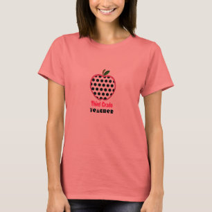 Third Grade Teacher Shirt - Polka Dot Apple