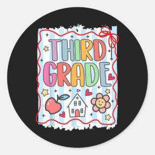 Third Grade Team Back To School 3rd Grade Classic Round Sticker