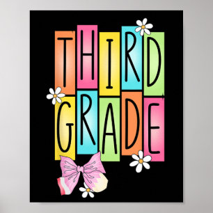 Third Grade Team Retro Coquette Back To School Gir Poster
