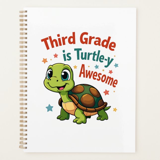 Third grade Turtle-y Awesome 3rd Grade Back to Sch Planner (Front)