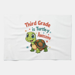 Third grade Turtle-y Awesome 3rd Grade Back to Sch Tea Towel
