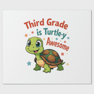 Third grade Turtle-y Awesome 3rd Grade Back to Sch Wrapping Paper