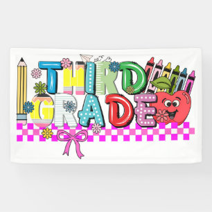 Third Grade typography  Banner