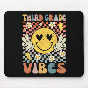 Third Grade Vibes 3rd Grade Retro Teacher 1st Day Mouse Pad