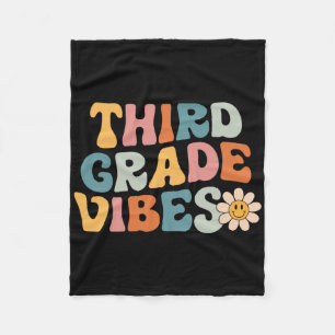 Third Grade Vibes - 3rd Grade Team Retro 1st Day O Fleece Blanket