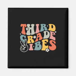 Third Grade Vibes - 3rd Grade Team Retro 1st Day O Magnet