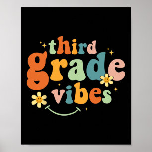 Third Grade Vibes 3rd Grade Team Retro 1st Day Of Poster